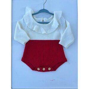 Adorable baby girls knit sweater onesie size 6-12 months
